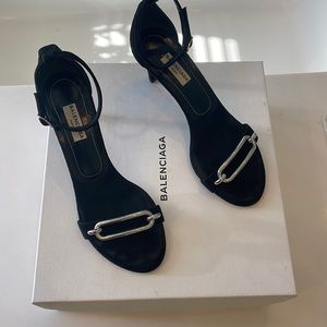 Balenciaga black suede shoes